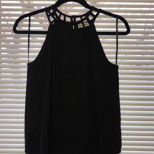 Caged Neck Black Cami